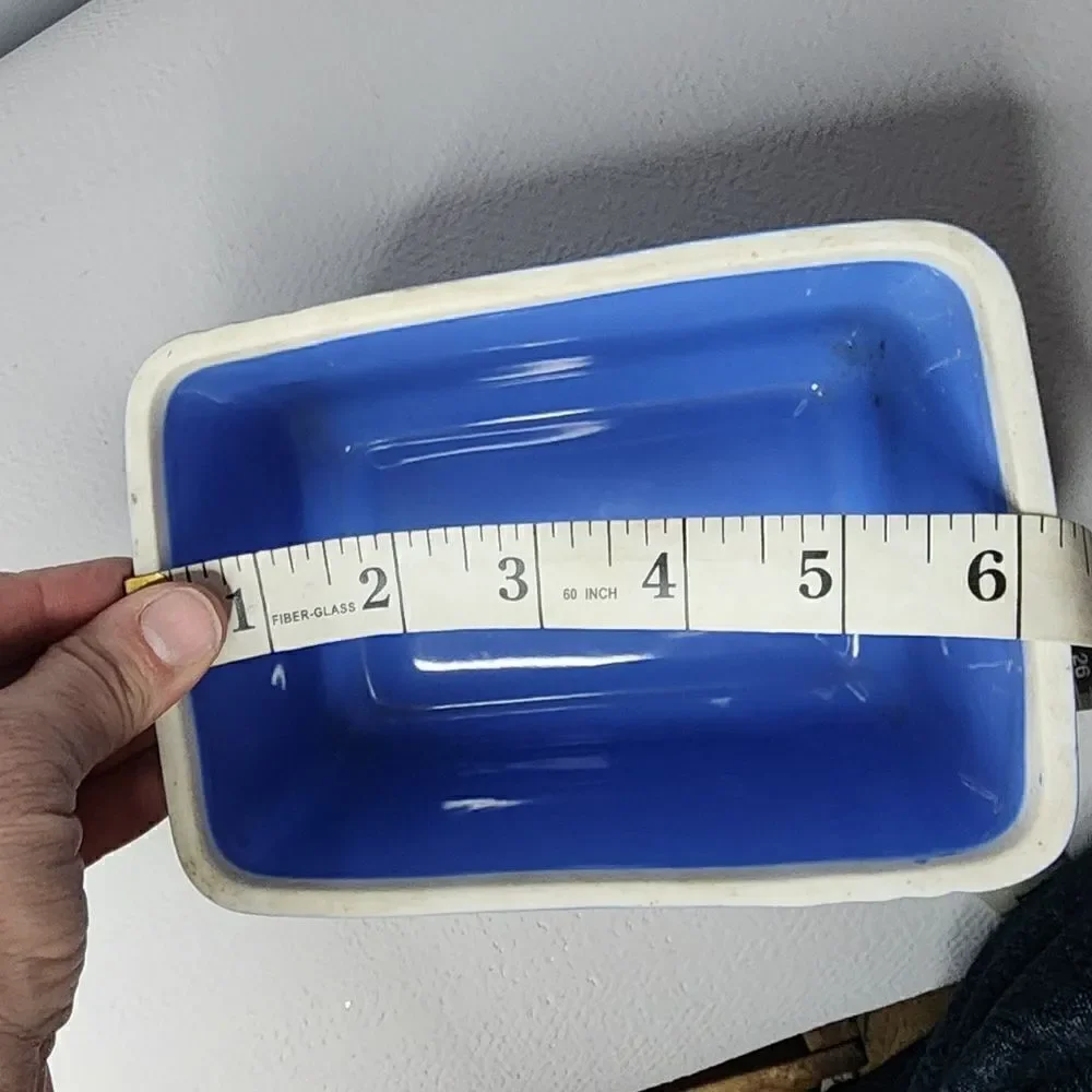 Vintage Hall Westinghouse Refrigerator Dish Delphinium Blue No Lid 6 x 4 x 4